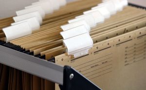 files in a file cabinet