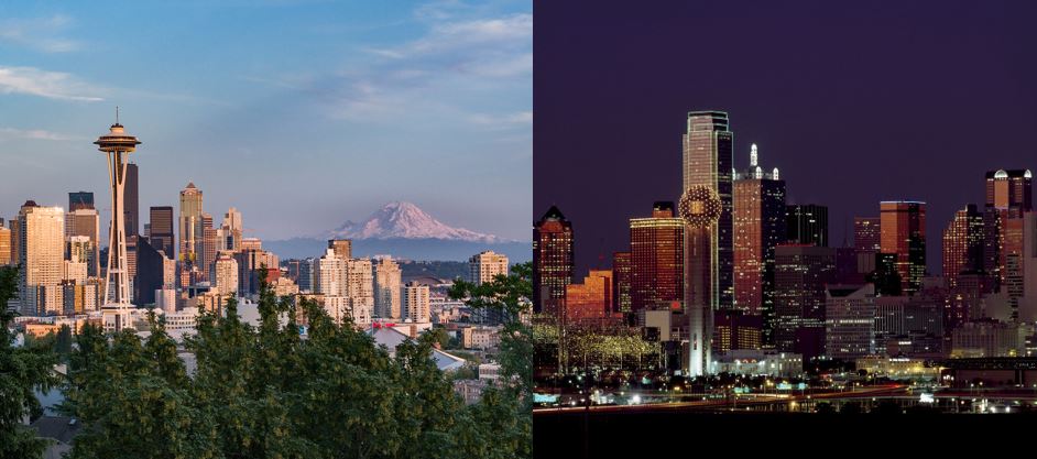 Seattle and Texas