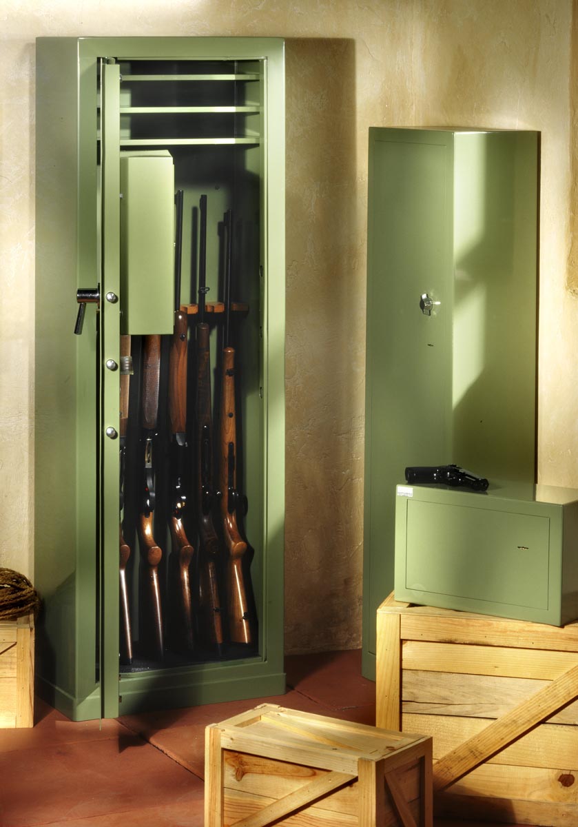 gun closet with rifles