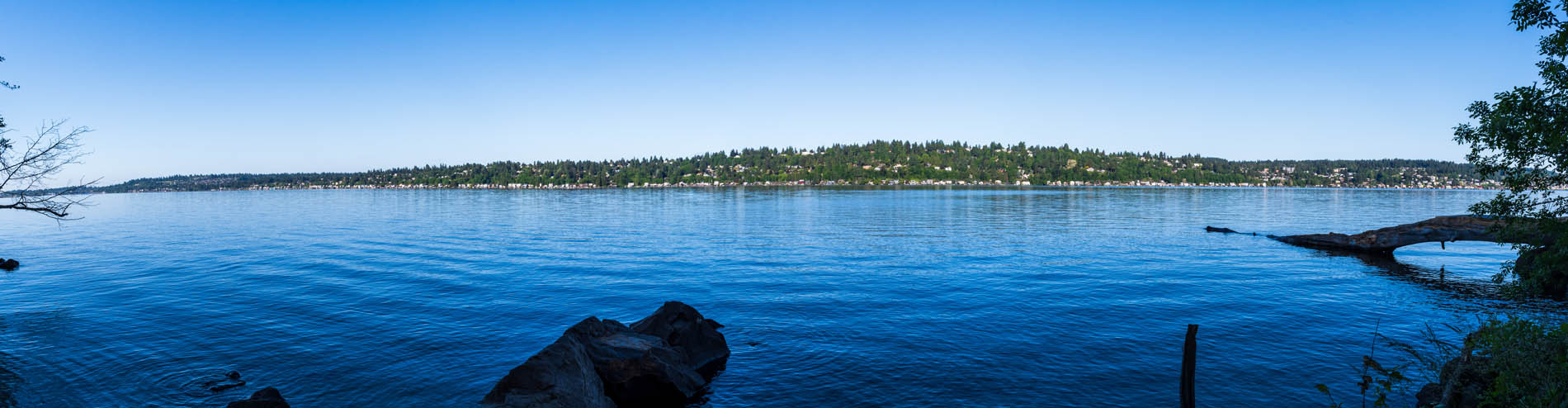 Tranquil morning, Lake Washington, Kirkland, panoramic,