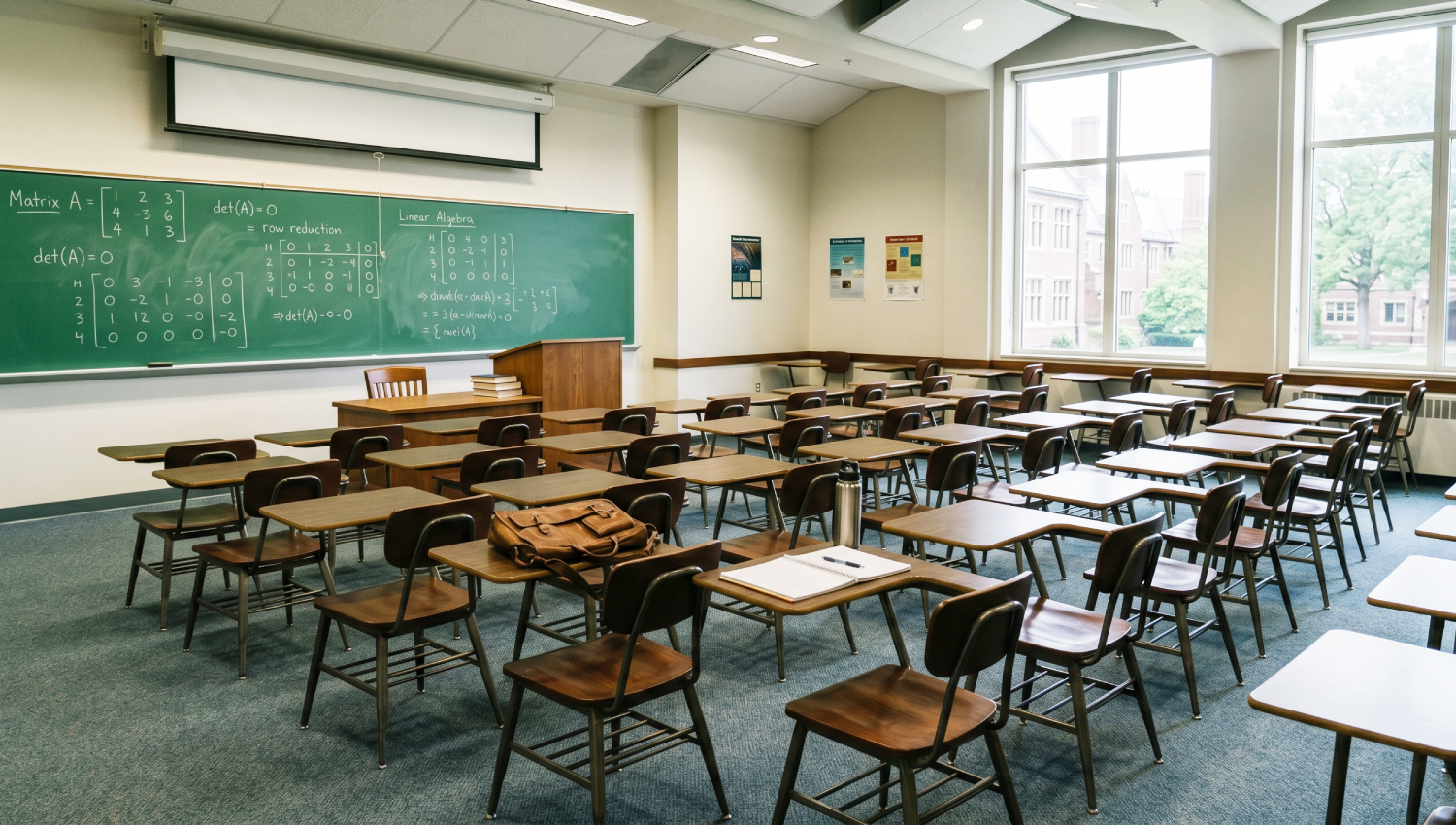 empty college classroom