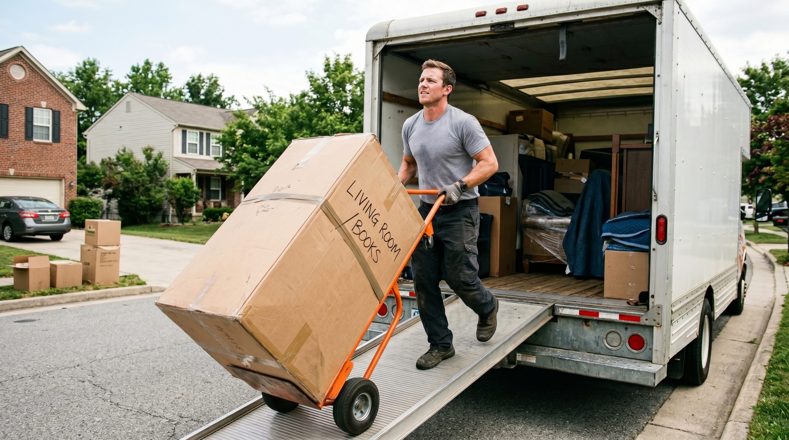 Man Moving Items Out of Truck